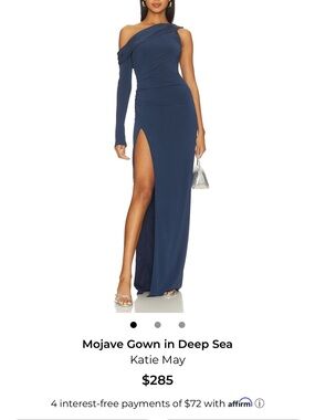 Katie May One-Shoulder Gown in Deep Sea Blue
